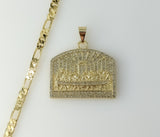 Plated Blinged The Last Supper 5mm Figaro Chain Necklace