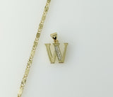 Plated Dainty Letter "W" 2mm Star Solid Chain Necklace