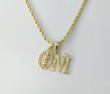 Gold plated double Saint Jude pendants on a braided chain necklace.
A dainty rope braided chain necklace with double Sai