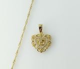 Gold plated 14K twist chain necklace with small heart pendant and delicate chain.

Gold plated dainty twist chain neckla