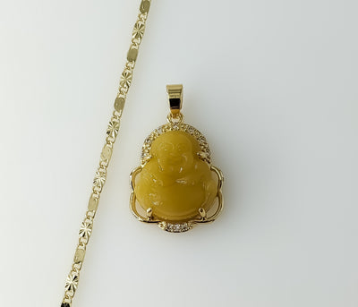 Plated Dainty Buddha 2mm Star Solid Chain Necklace