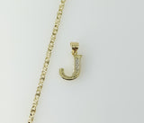 Plated Dainty Letter "J" 2.5mm Star Chain Necklace
