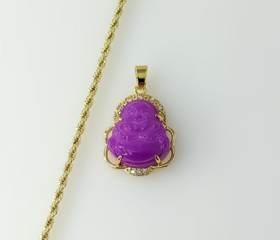 Plated Dainty Buddha 2mm Rope/Braided Chain Necklace