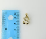 A delicate gold plated pendant featuring a twisted letter 'S' design.
A small gold plated pendant shaped like the letter