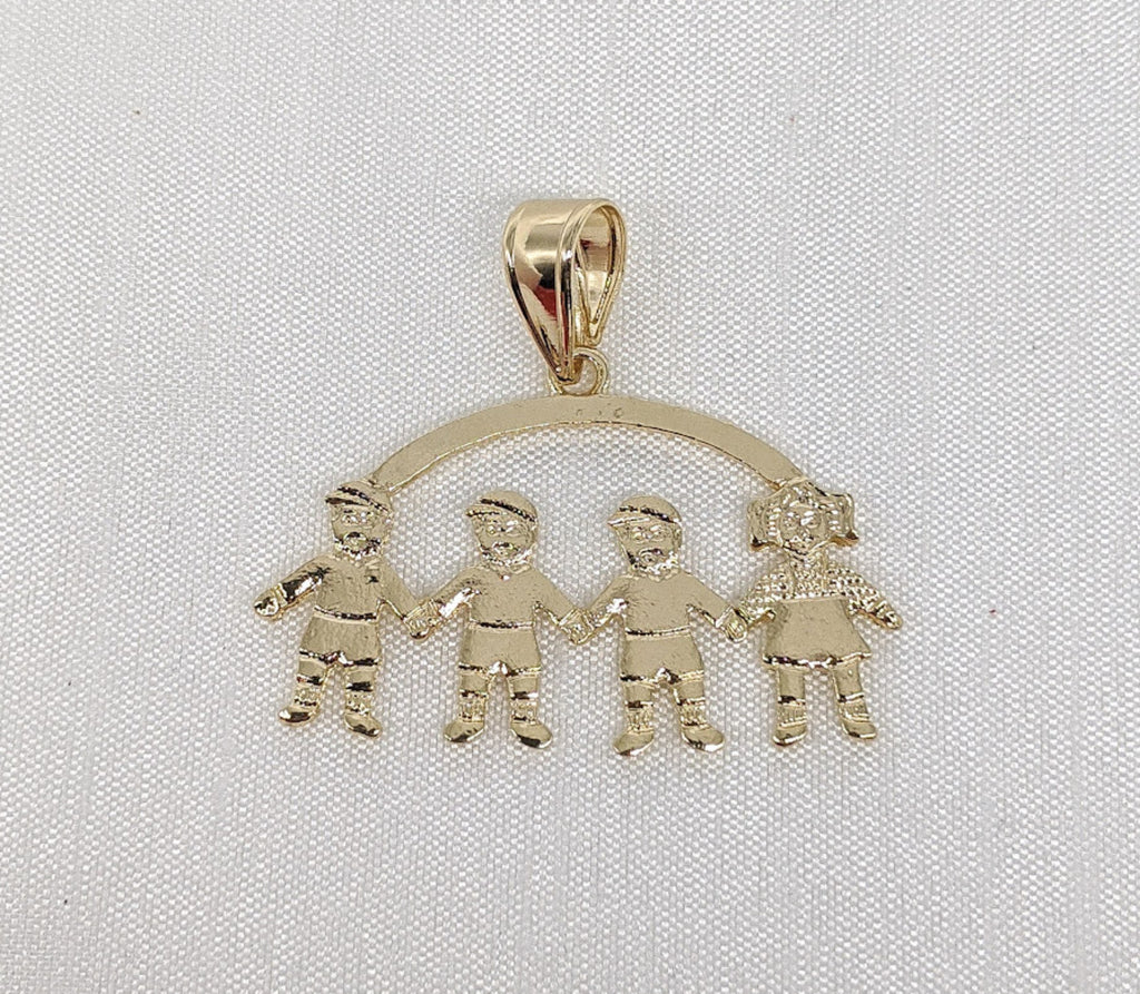 Plated Three Boys and Girl Pendant