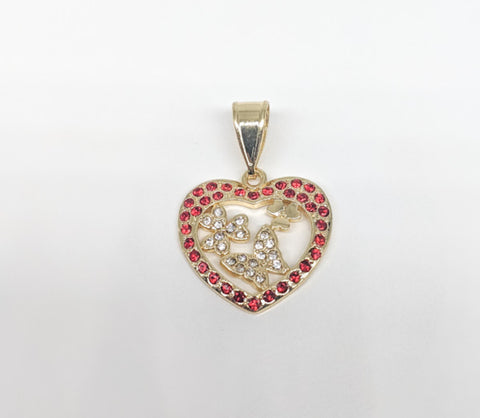 Plated Heart with Butterfly Pendant*