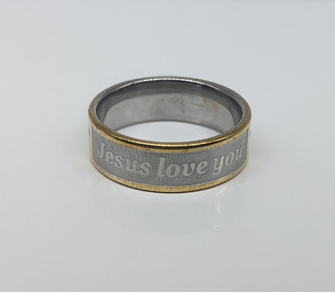 Stainless Steel "Jesus love you" Ring