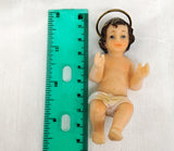 Miniature Baby Jesus Figurine with Handmade Dress