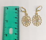 Plated Tri-Color Virgin Mary Earring