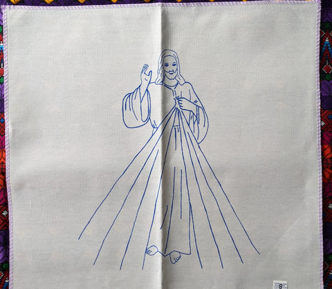 Jesus Design Embroidery Cloth (Servilletero)