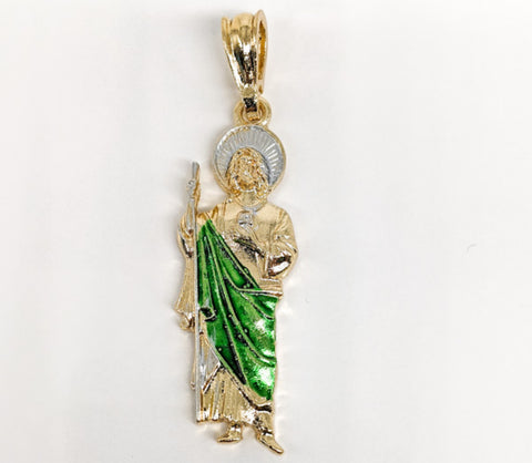 Plated Multicolor Saint Jude Pendant