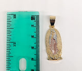 Plated Tri-Color Virgin Mary Pendant