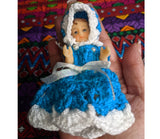 Miniature Baby Jesus Figurine with Handmade Dress