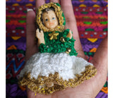Miniature Baby Jesus Figurine with Handmade Dress