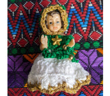 Miniature Baby Jesus Figurine with Handmade Dress