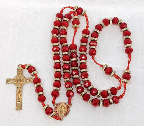 Red Saint Benedict Rosary