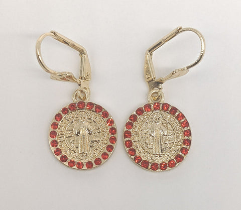 Plated Saint Benedict Earring