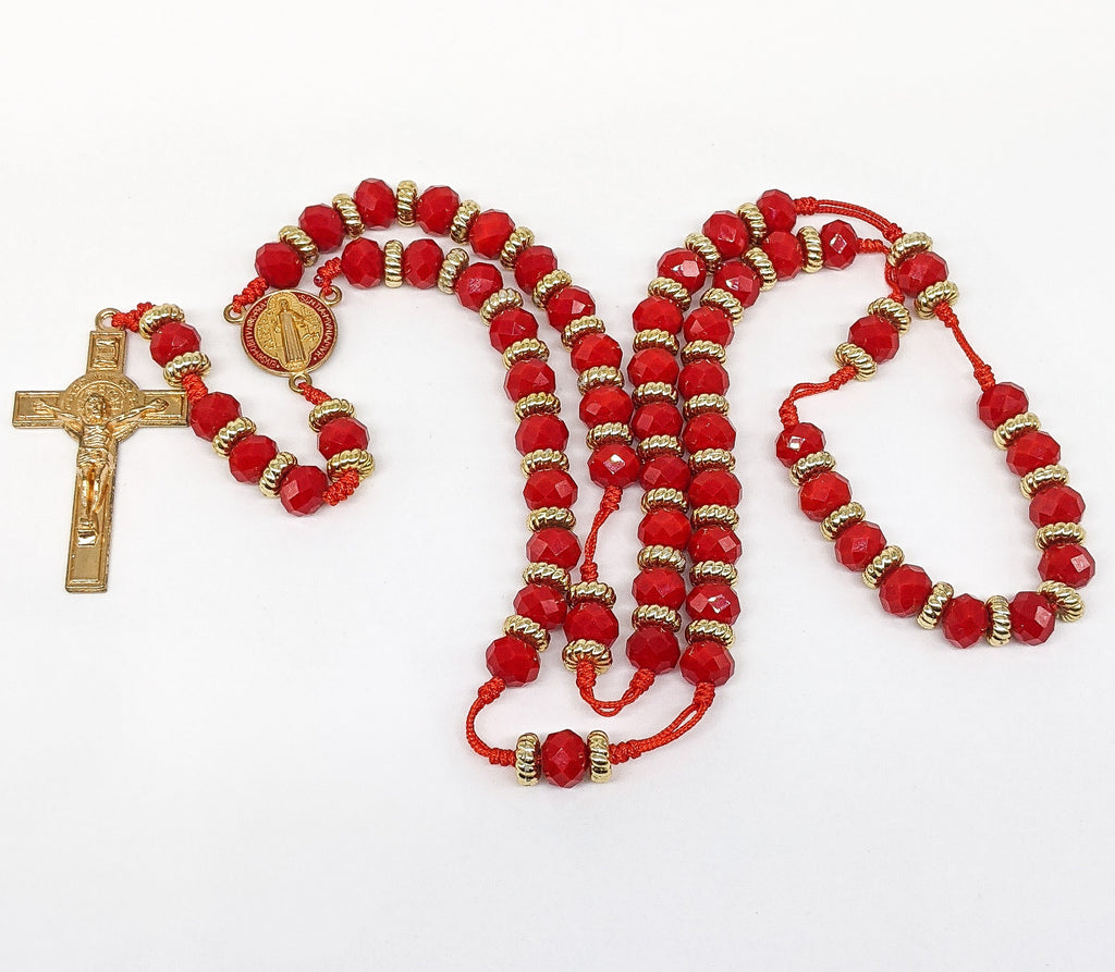 Red Saint Benedict Rosary