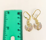 Plated Tri-Color Swan Earring