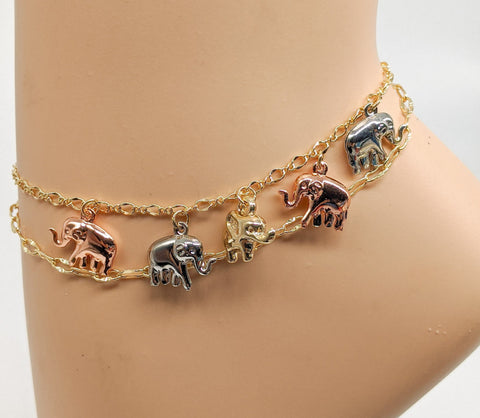 Plated Tri-Color Elephant Anklet