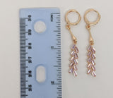 Plated Pink Color Stone Earring