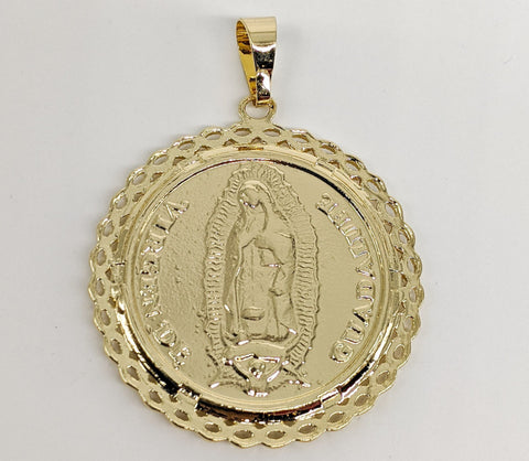 Plated Virgin Mary and Saint Jude Double Side Pendant