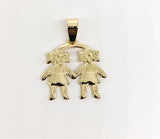 Plated Two Girls Pendant