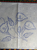 Flower Design Cross Stitch Embroidery Printed Cloth (Punto de Cruz Servilletero Labrado)