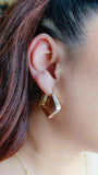 Plated SMALL Diamond Shape Hoop Earring