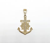 Plated Anchor with Cross Pendant