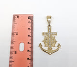 Plated Anchor with Cross Pendant