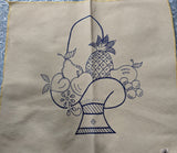 Fruit Basket Design Embroidery Cloth (Manta Servilletero)