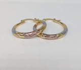 Plated Tri-Gold Hoop Earring