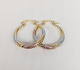 Plated Tri-Gold Hoop Earring