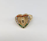 Plated Heart with Virgin Mary Ring