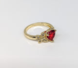 Plated Red Heart with Butterfly Ring*