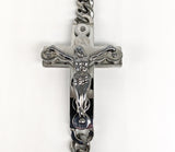 Stainless Steel Silver Cross Bracelet