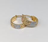 Plated Tri-Gold Design Hoop Earring