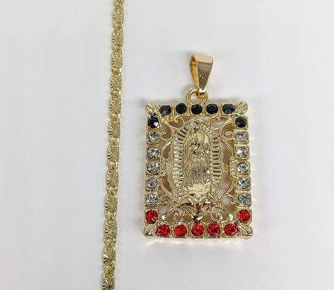 Plated Virgin Mary Pendant and Chain Set*