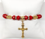 Cross with Virgin Mary Rope Protection Bracelet