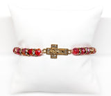 Cross with Saint Jude Beaded Bracelet