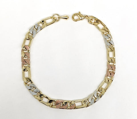 Plated Tri-Gold Chain Bracelet