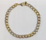 Plated Tri-Gold Chain Bracelet