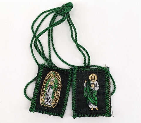 Saint Jude and Virgin Mary Green Scapular