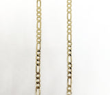 Plated Cross Pendant and Figaro 18" Chain Set