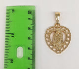 Plated Virgin Mary Pendant and Figaro Chain Set