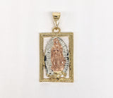 Plated Tri-Gold Virgin Mary Pendant