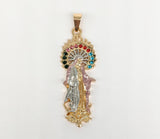 Plated Tri-Gold Virgin Mary Pendant