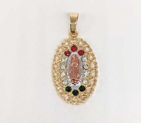 Plated Tri-Gold Virgin Mary Pendant*