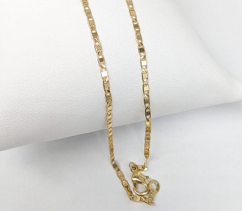 14K Gold Plated Mariner Anchor Link 18" Chain